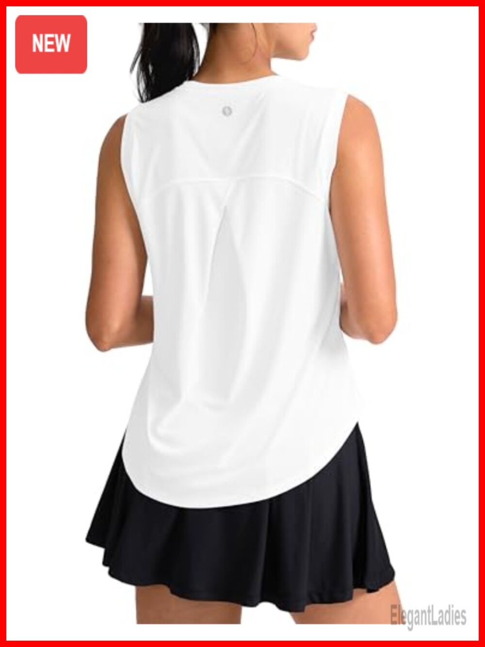SANTINY Women's Workout Tank Top Loose Fit High Neck Athletic Gym Yoga Shirt